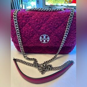 Tory Burch Small Willa Boucle Handbag NWT In Prickly Pear